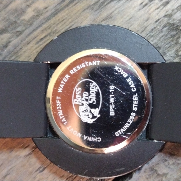 Bass Pro Shop Women's Black & Pink Silicone Watch - Picture 4 of 6